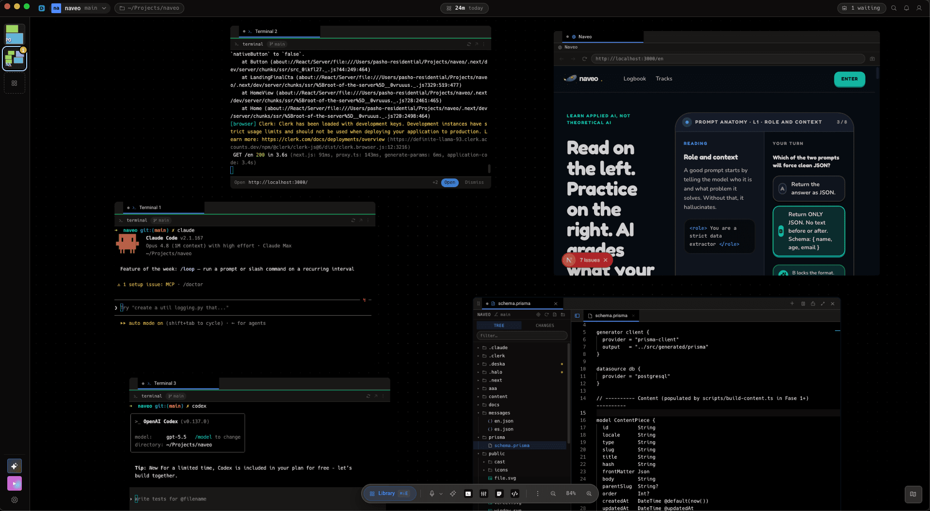Deska desktop application showing an infinite coding canvas